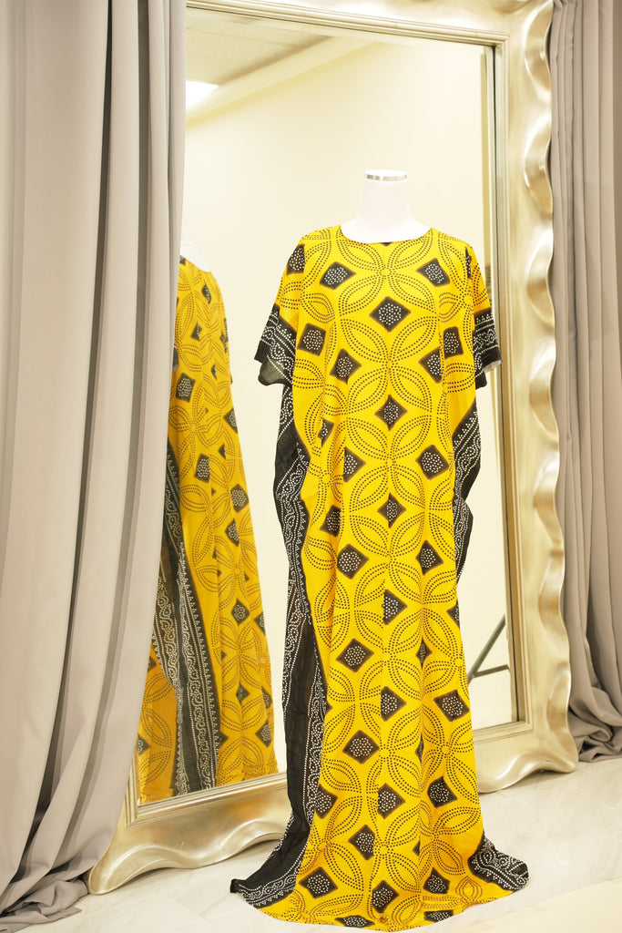 Yellow Shash print bati dress Kabayare