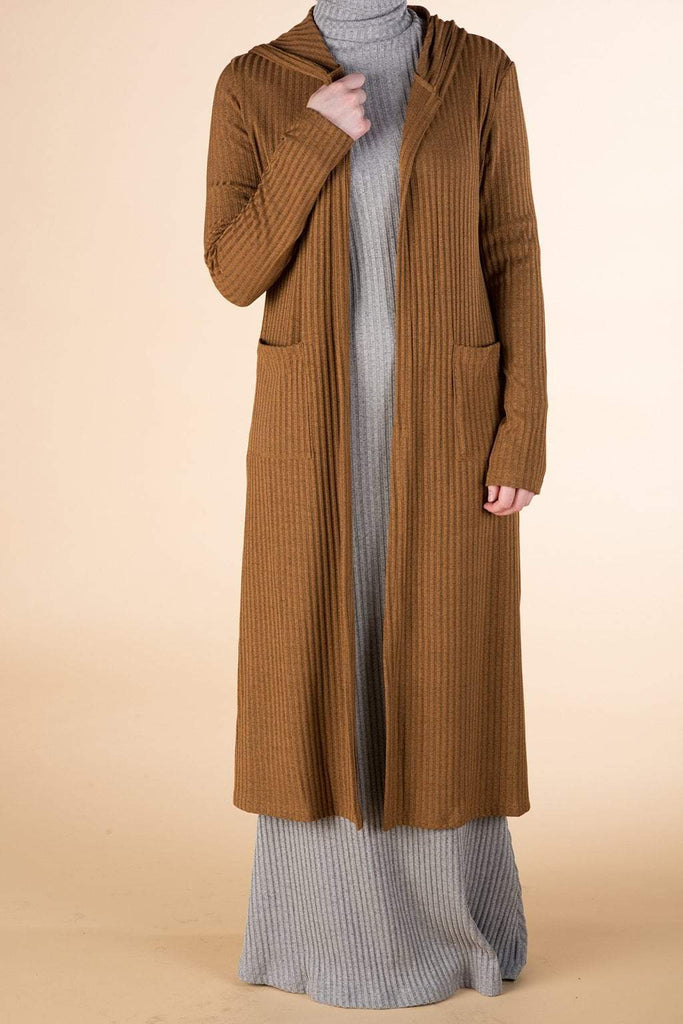 Apple Cider Ribbed Cardigan Kabayare