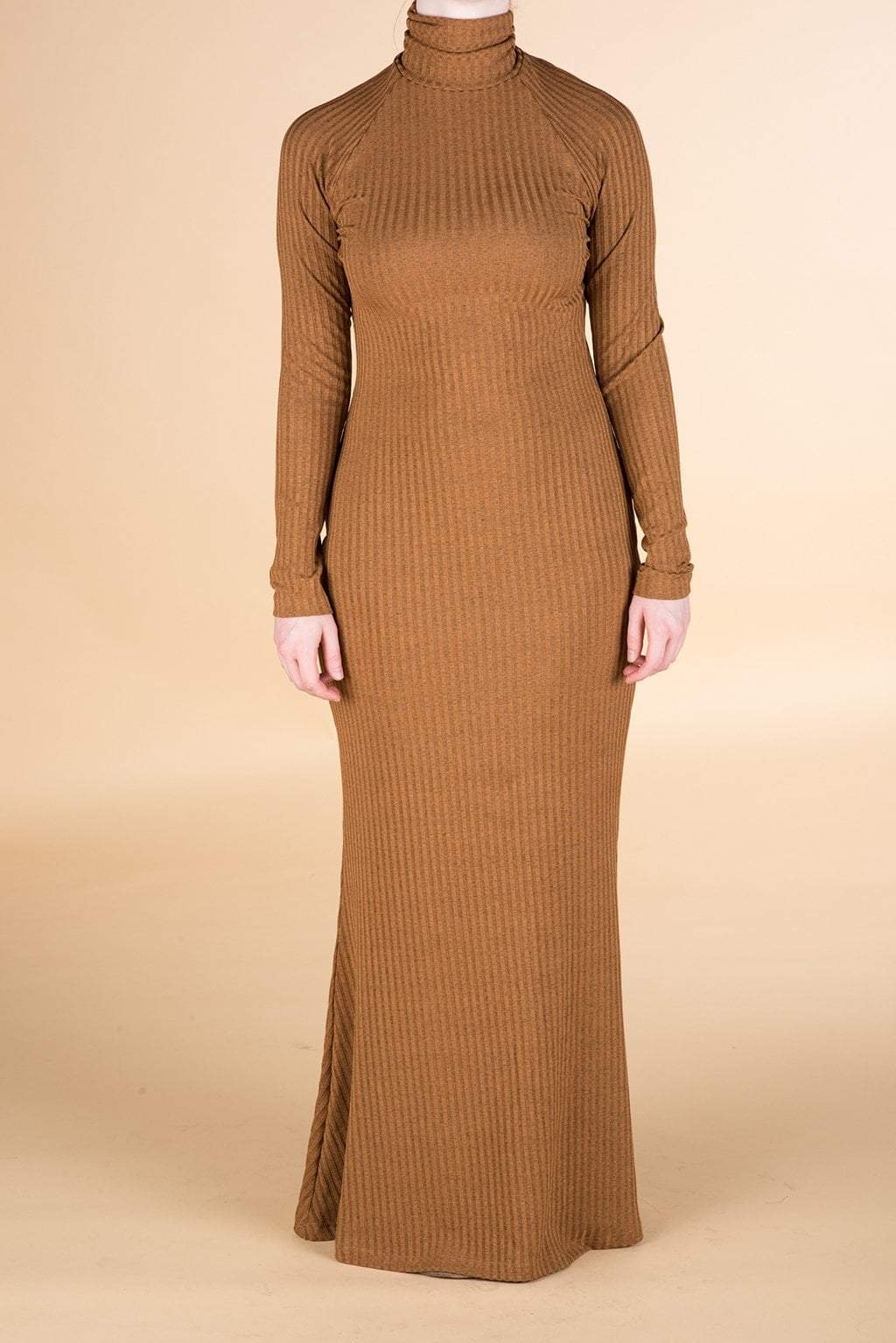 Apple Cider Turtle-neck long sleeve Maxi dress Kabayare