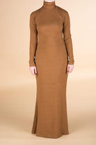 Apple Cider Turtle-neck long sleeve Maxi dress Kabayare