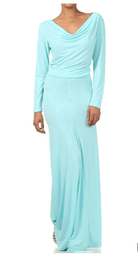 Aqua cowl neck Maxi Dress Kabayare