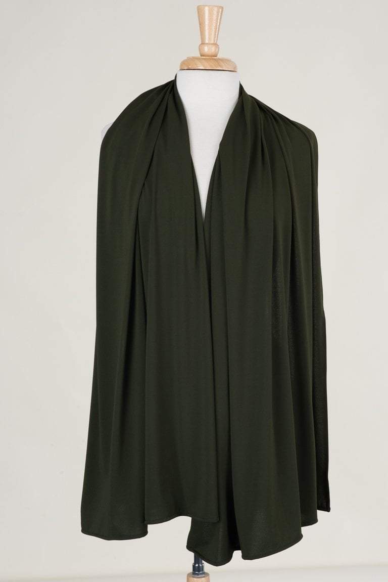 Army Green Milk Silk Hijab Kabayare
