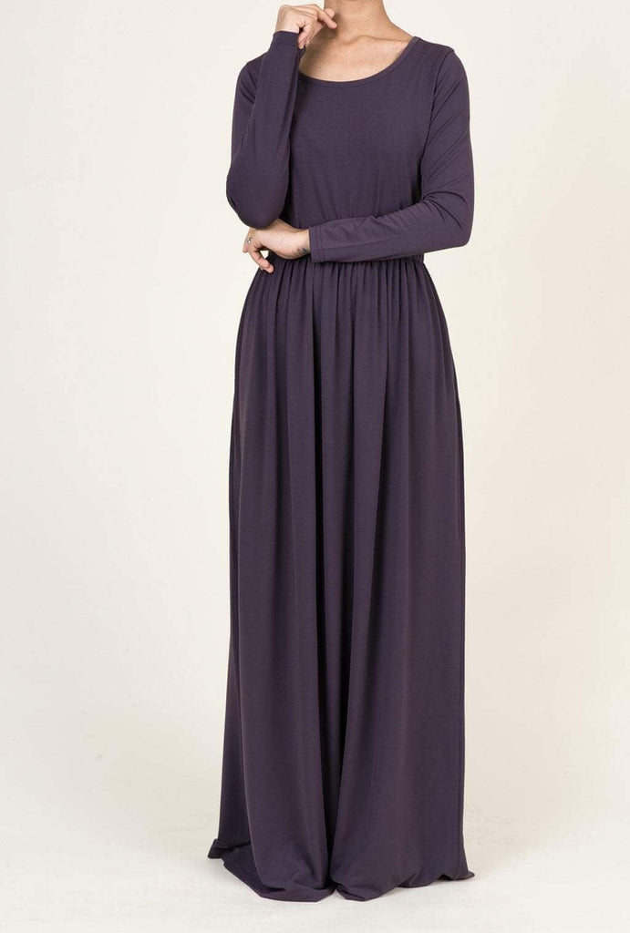 Auburn Milk Silk Maxi Dress / Pockets Kabayare