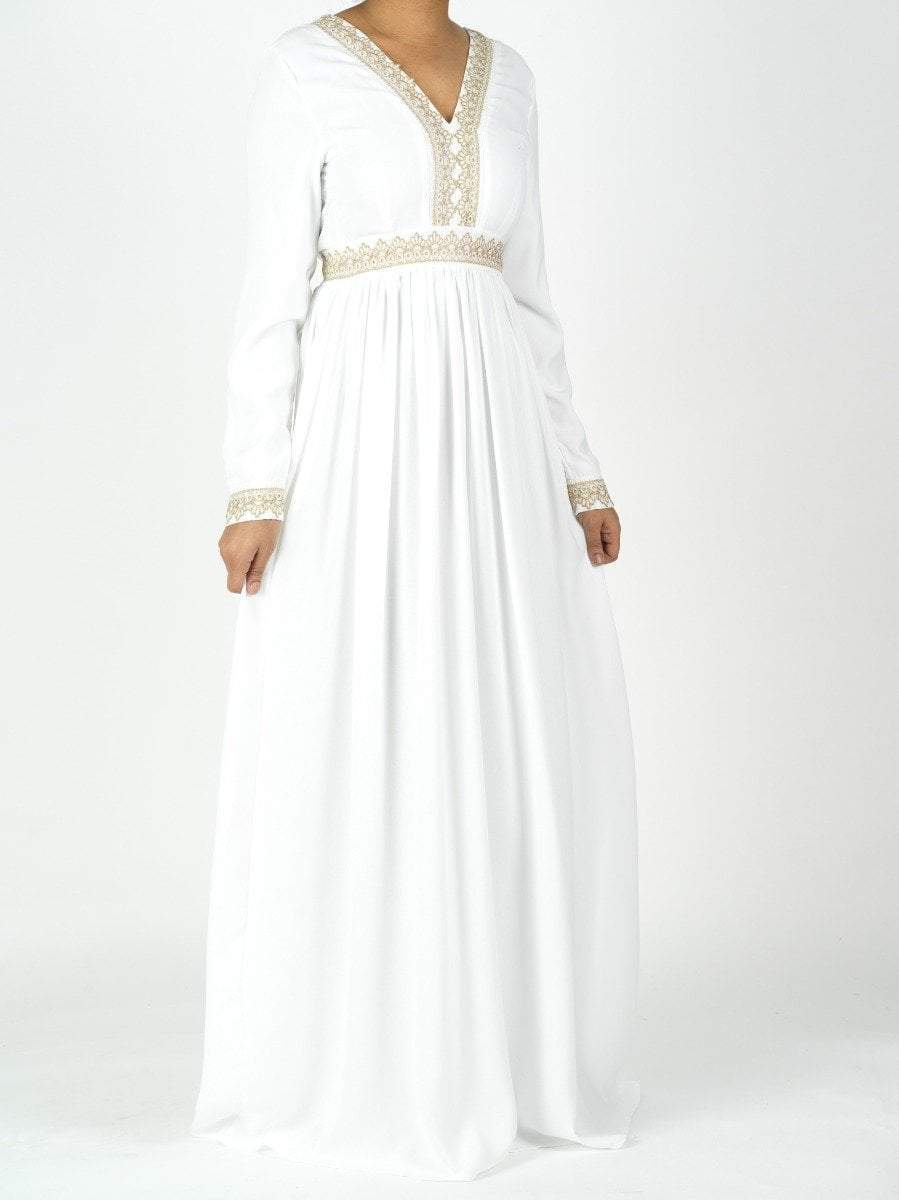 Aurelia Gold detail chiffon dress Kabayare