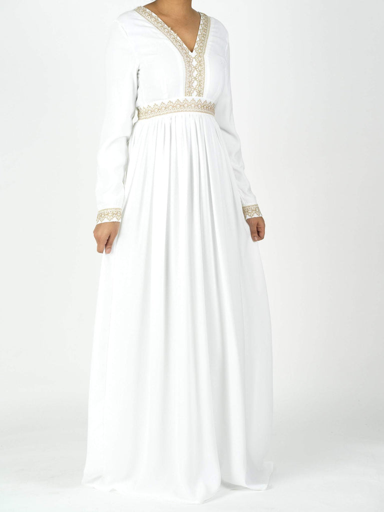 Aurelia Gold detail chiffon dress Kabayare