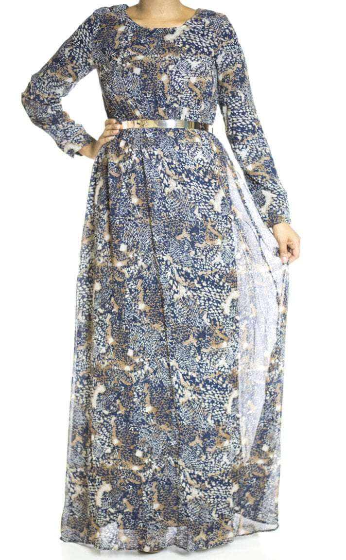 autumn Print Maxi dress Kabayare