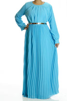 Baby Blue French Pleats Maxi Dress Kabayare