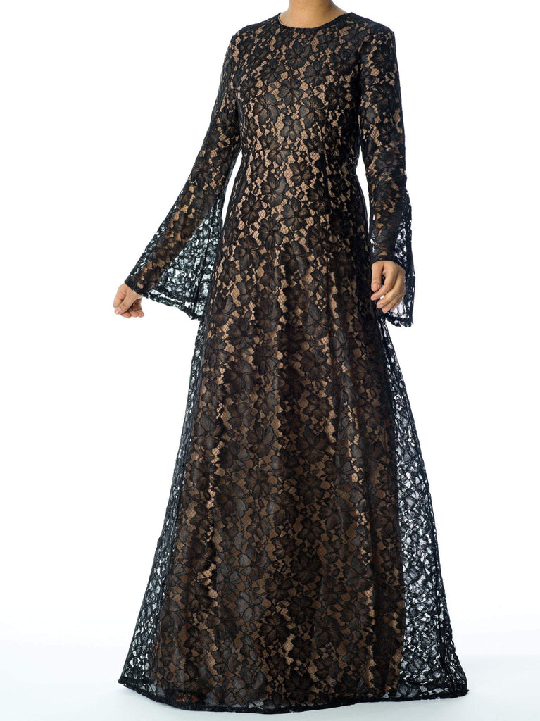 Bella Bell Sleeve lace Maxi dress Kabayare