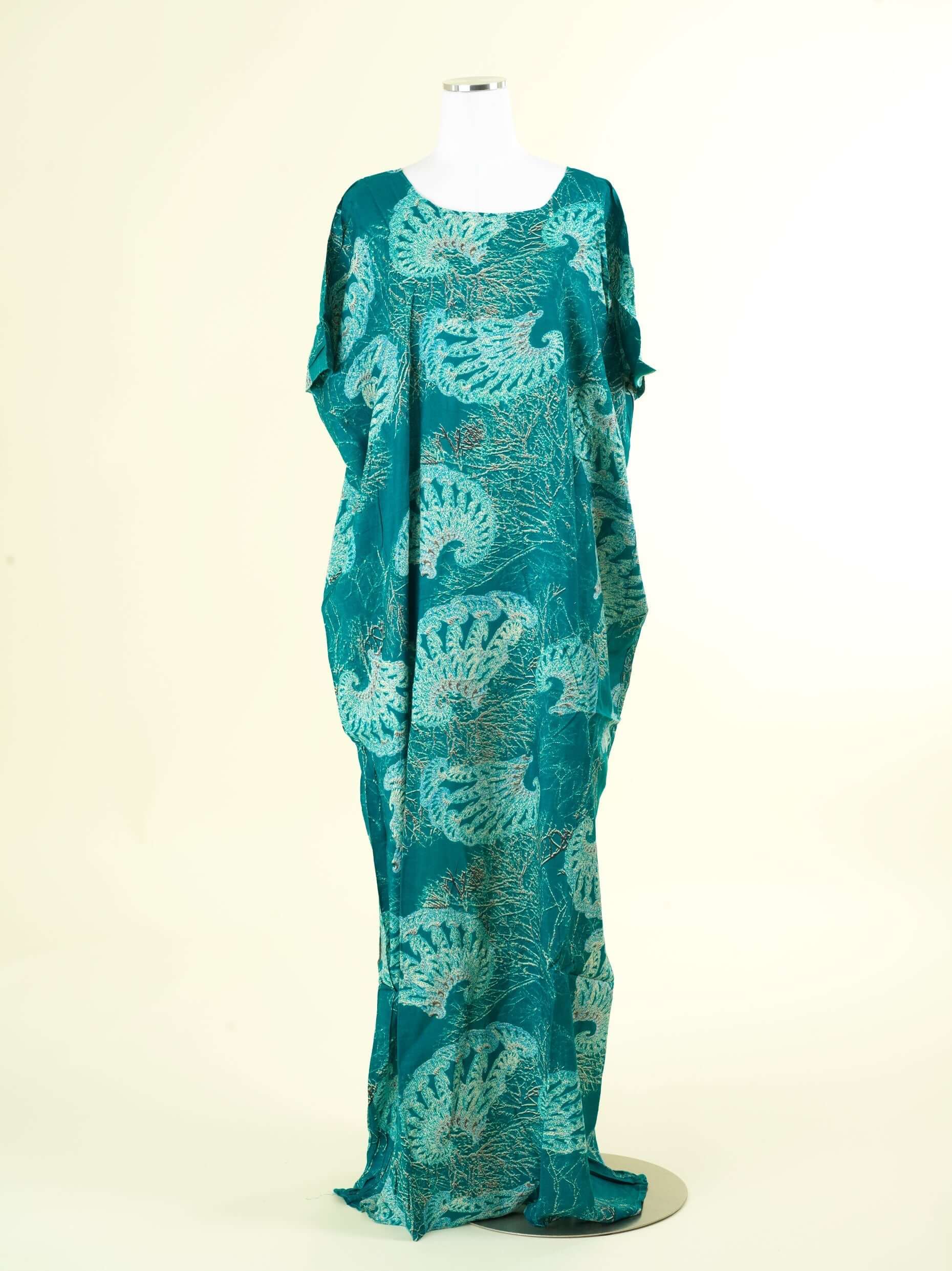 between teals print bati dress Kabayare