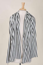 Black and White Stripe Cotton Hijab Kabayare