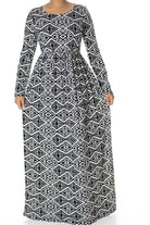 Black Aztec print maxi dress Kabayare