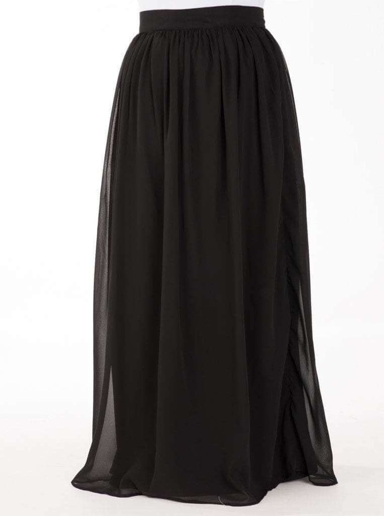 Black basic chiffon Maxi Skirt Kabayare