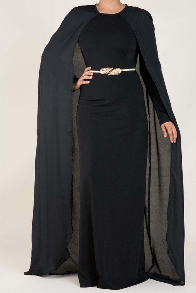 Black Cape elegant dress Kabayare