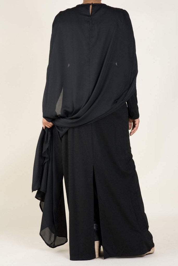 Black Cape elegant dress Kabayare