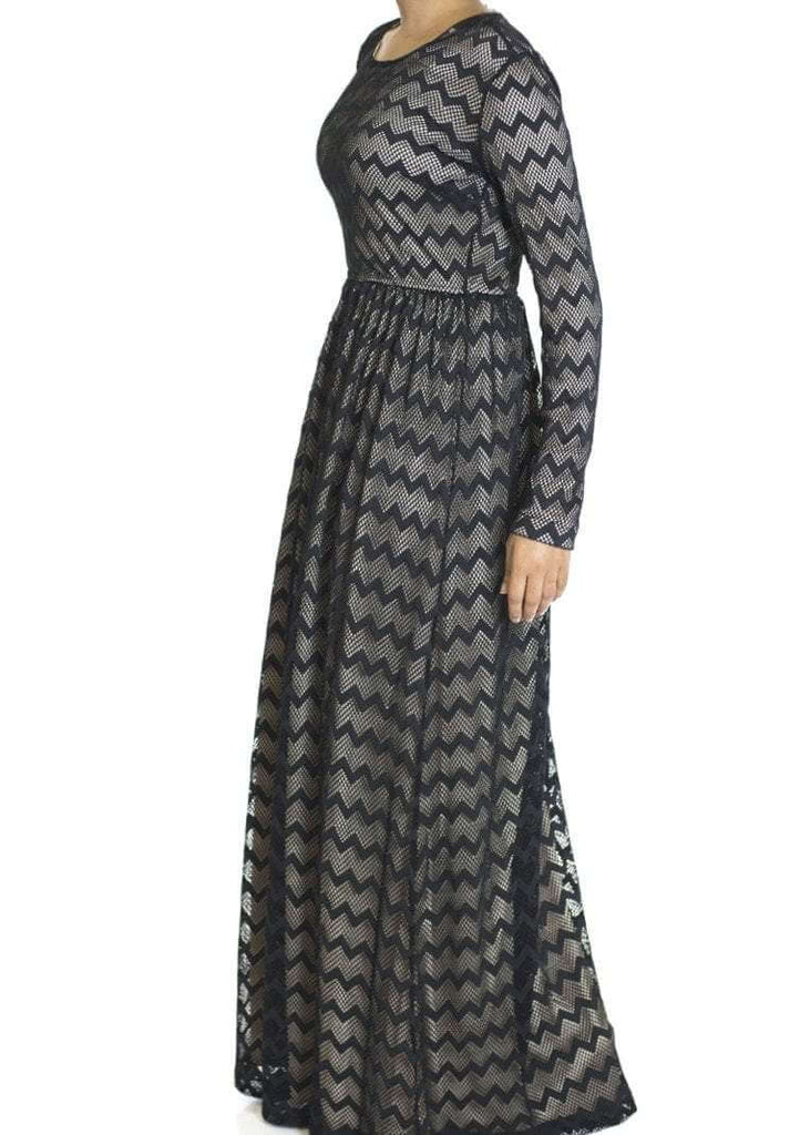 Black Chevron Lace dress Kabayare