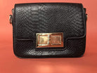 Black Croc Shoulder Bag Kabayare