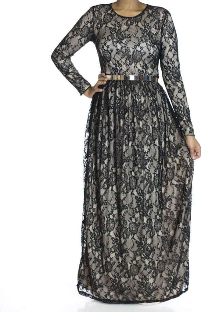 Black Floral lace dress Kabayare