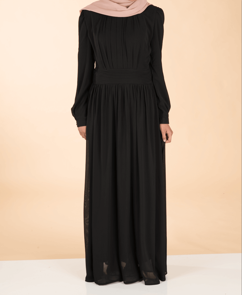 Black georgette chiffon dress Kabayare