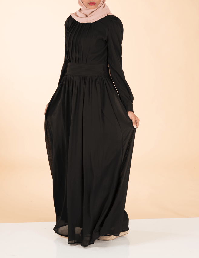 Black georgette chiffon dress Kabayare