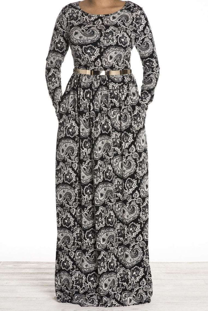 Black Henna maxi dress Kabayare