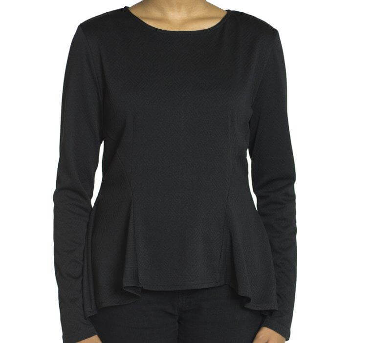 Black Hi-low Peplum Top Kabayare