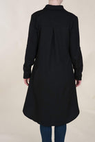 Black High Low Buttons Shirt Kabayare
