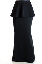 BLACK HIGH-WAISTED BODYCON PEPLUM SKIRT Kabayare
