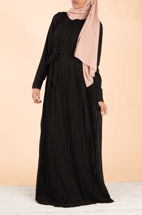 Black Italian Pleats maxi dress Kabayare
