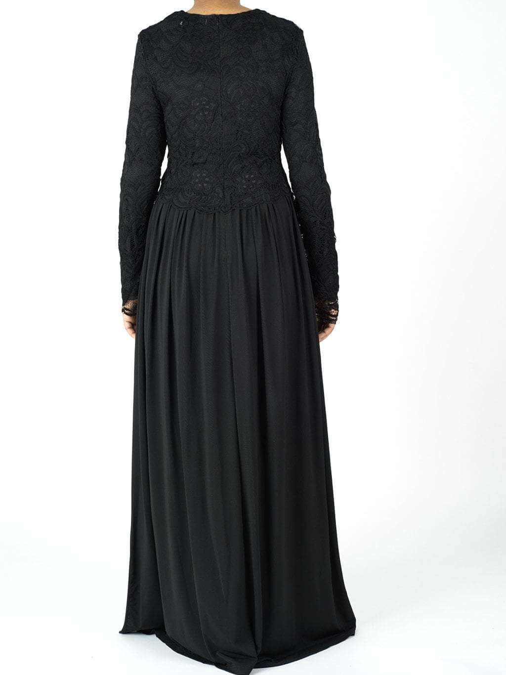 Black LACE CROP TOP Maxi Dress Kabayare