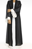 Black Lace Trim Kimono Cardigan Kabayare