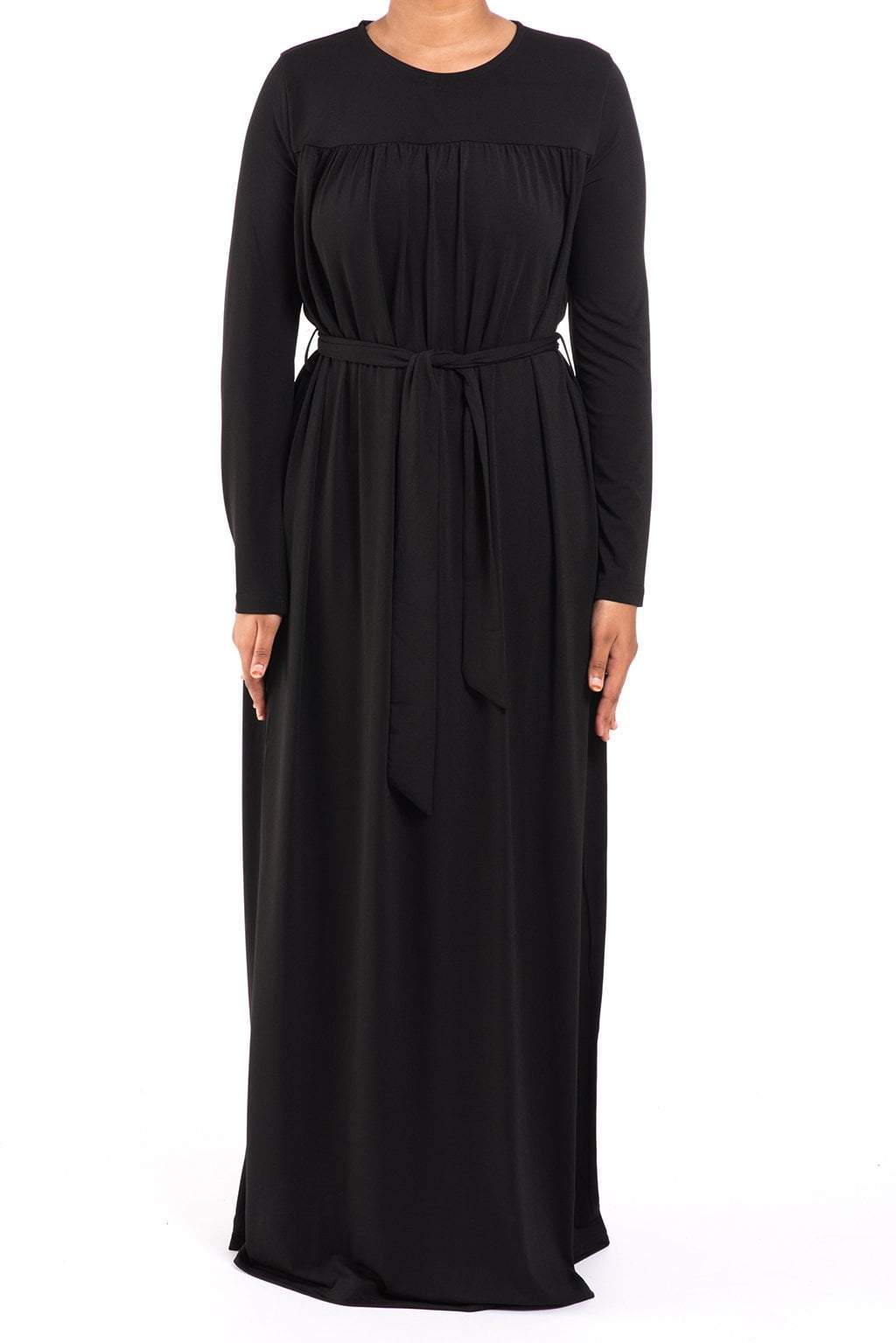 Black Modest Long Sleeve Dress Kabayare