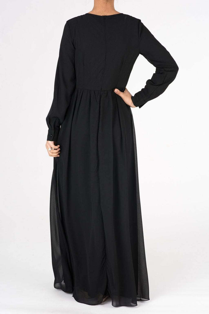 Black Neck Beaded Maxi Dress Kabayare
