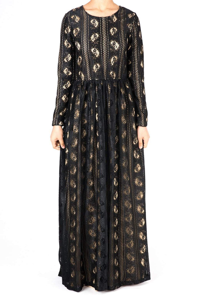 Black Pear Lace Maxi Dress Kabayare