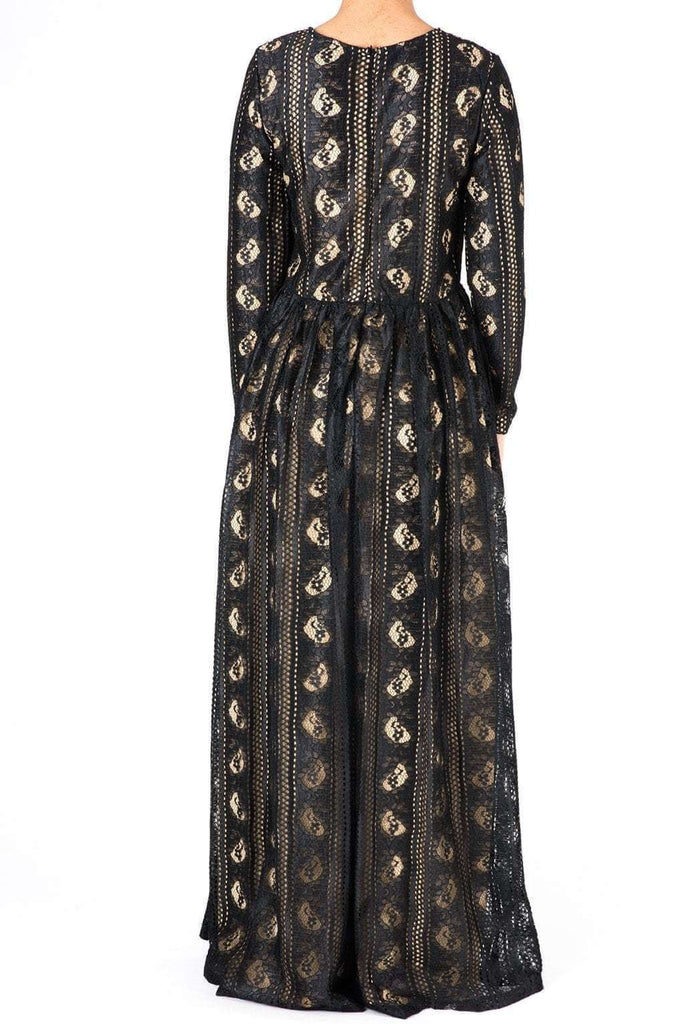 Black Pear Lace Maxi Dress Kabayare