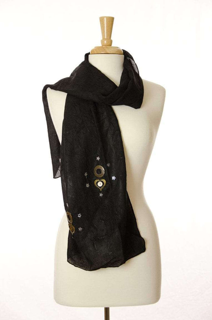 Black Pendant Scarf Kabayare