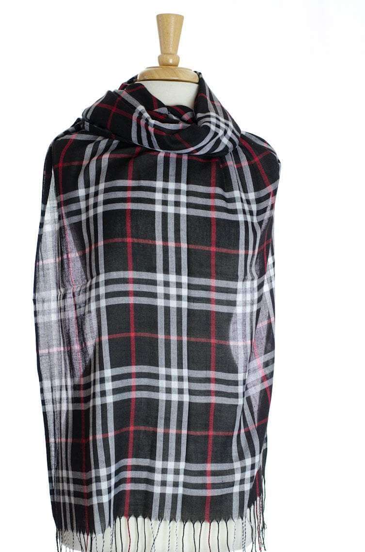 Black  Plaid Hijab Kabayare