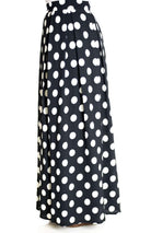 Black Polka dot Maxi skirt - Kabayare Fashion (5319133331605)