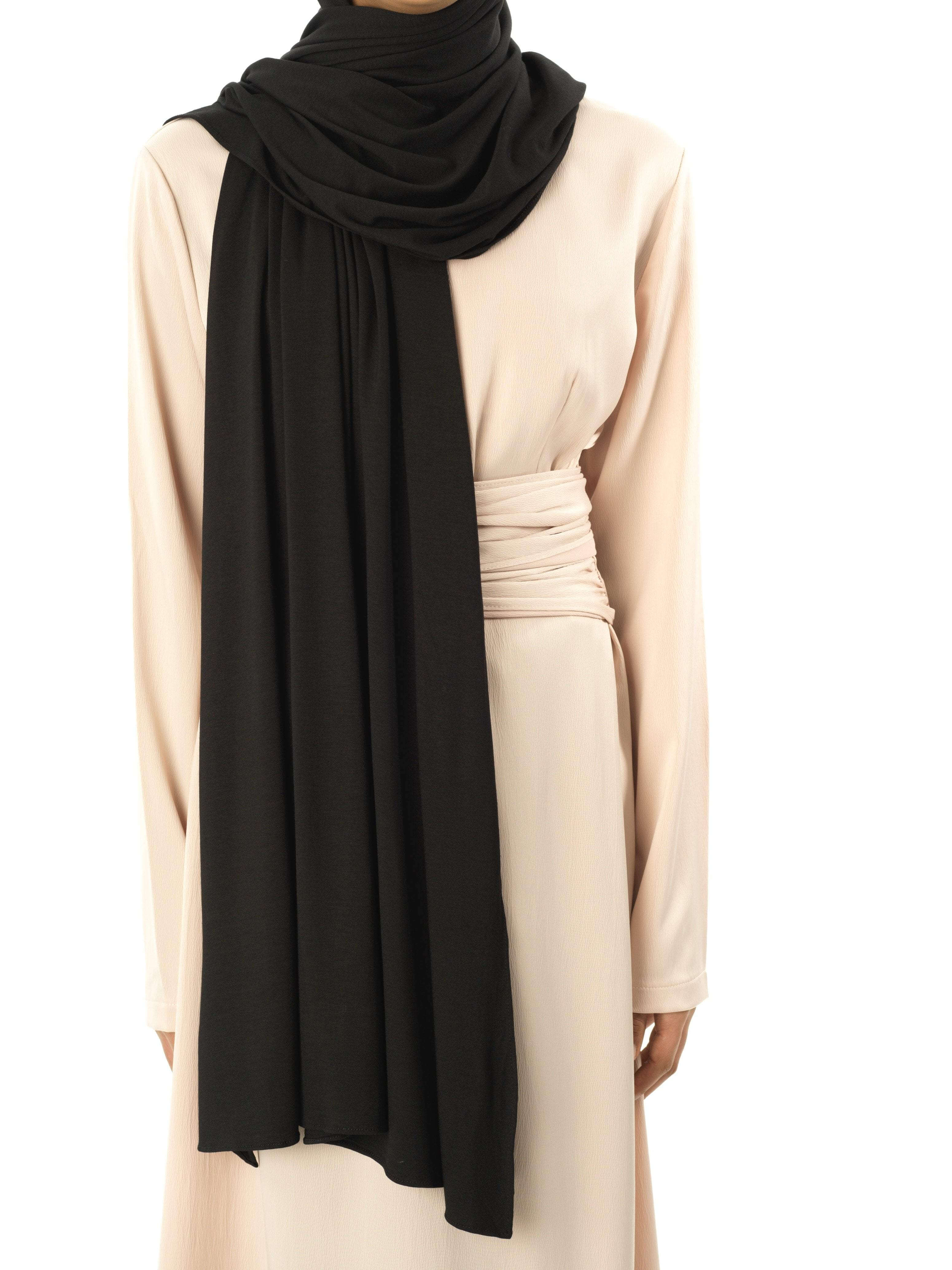 Black  Premium jersey hijab Kabayare