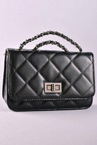 Black Quilted Faux Leather Crossbody Kabayare