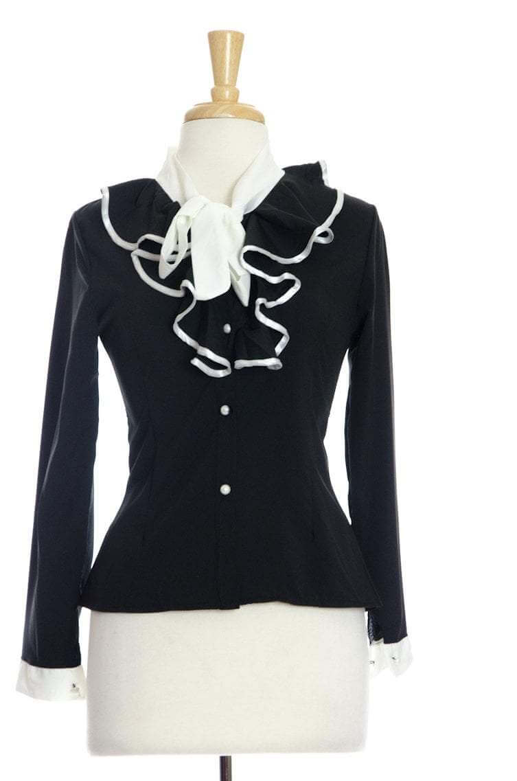 Black Ruffle Bowknot Kabayare