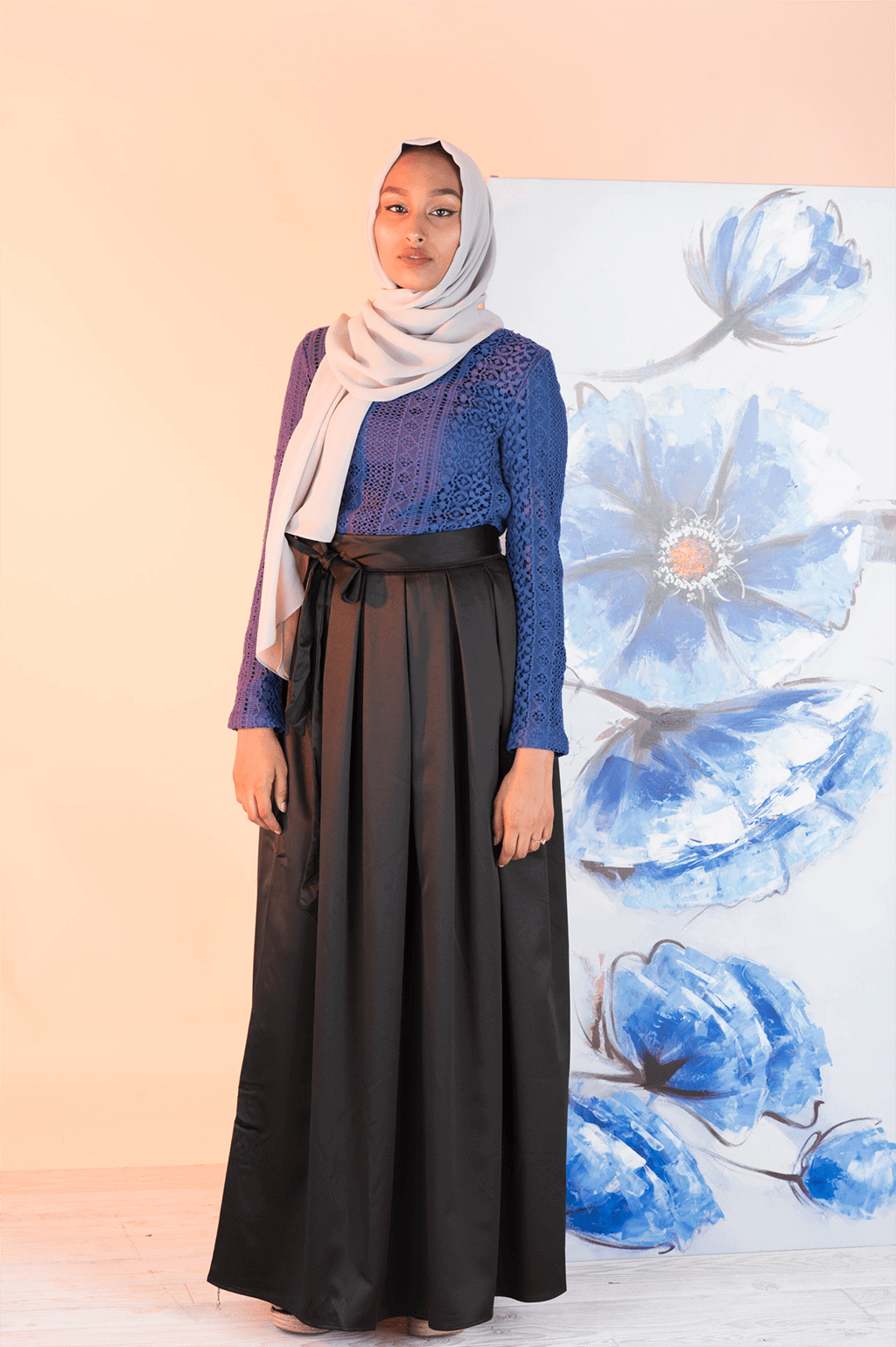 Black Sash Maxi skirt Kabayare