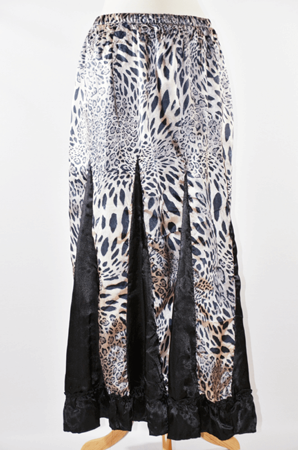 Black Satin leopard prints skirts Kabayare