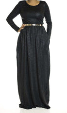 Black Shinny textured dress Kabayare