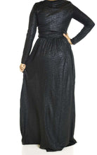 Black Shinny textured dress Kabayare