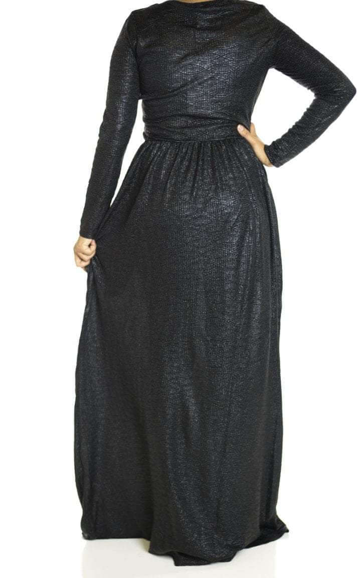 Black Shinny textured dress Kabayare