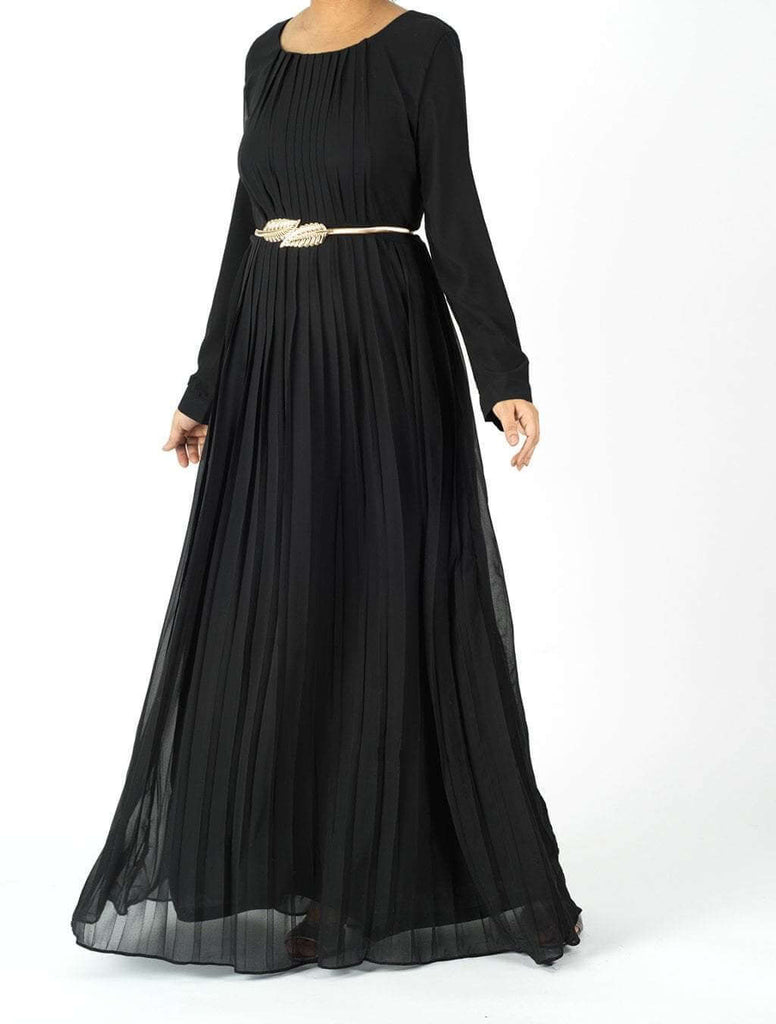 Black signature chiffon dress Kabayare