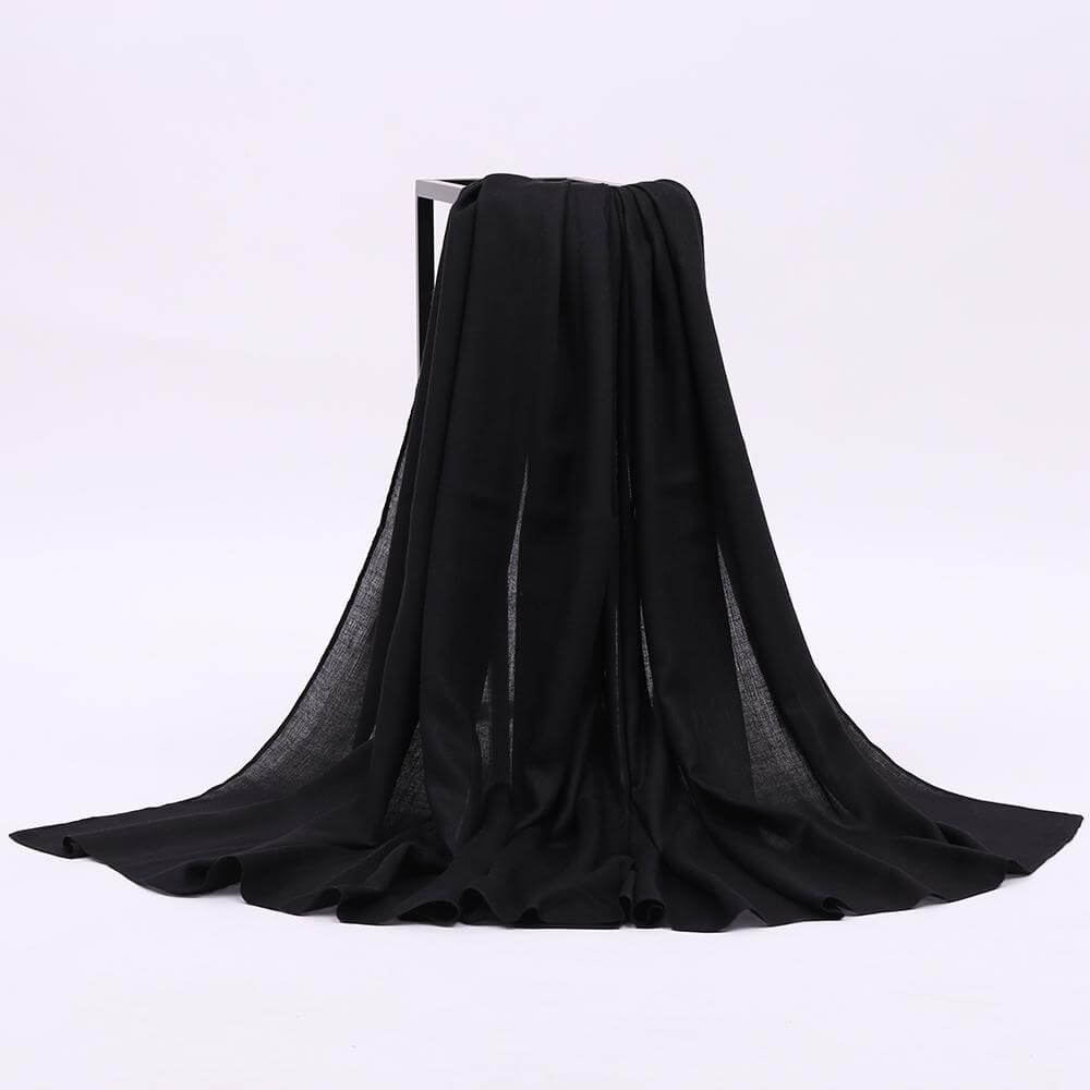 Black Solid Viscose hijab Kabayare