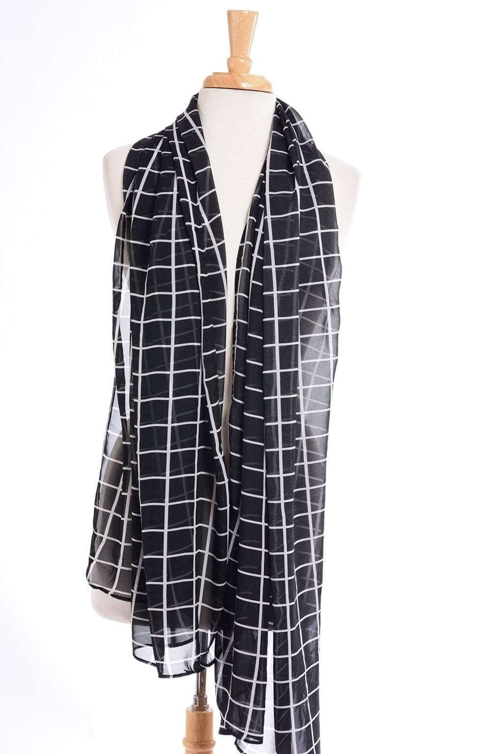 black square Digital Chiffon Hijab Kabayare