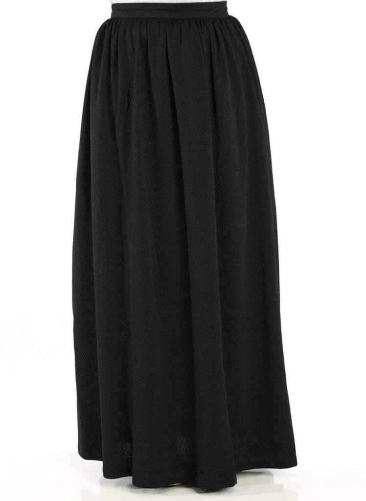 Black textured Maxi Skirt Kabayare