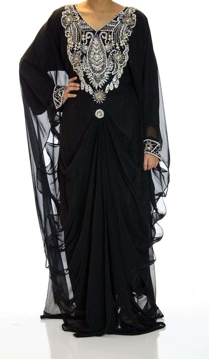Black tower Swarovski Kaftan Kabayare